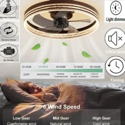 50cm LED Ceiling Fan Light Ceiling Fan Metal Painted Finishes Modern 220-240V