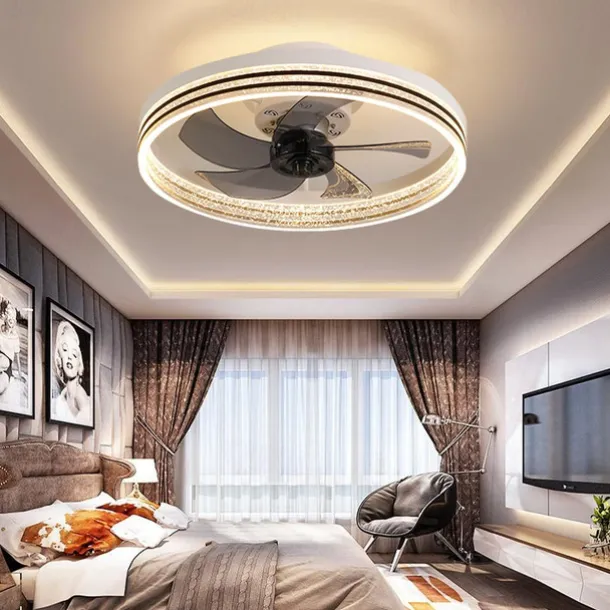 50cm LED Ceiling Fan Light Ceiling Fan Metal Painted Finishes Modern 220-240V