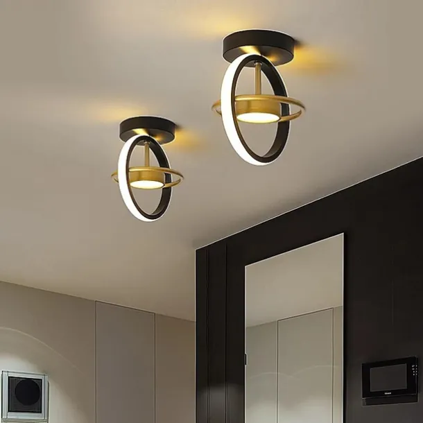 24cm LED Ceiling Light Modern Nordic Round Square Geometric Shapes Porch Light Corridor Aisle Flush Mount Lights Metal Painted Finishes LED Modern 220-240V