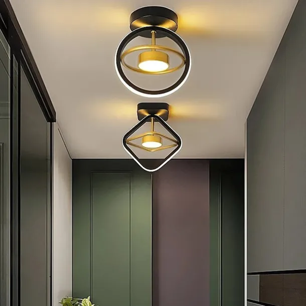 24cm LED Ceiling Light Modern Nordic Round Square Geometric Shapes Porch Light Corridor Aisle Flush Mount Lights Metal Painted Finishes LED Modern 220-240V