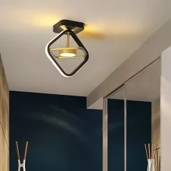 24cm LED Ceiling Light Modern Nordic Round Square Geometric Shapes Porch Light Corridor Aisle Flush Mount Lights Metal Painted Finishes LED Modern 220-240V