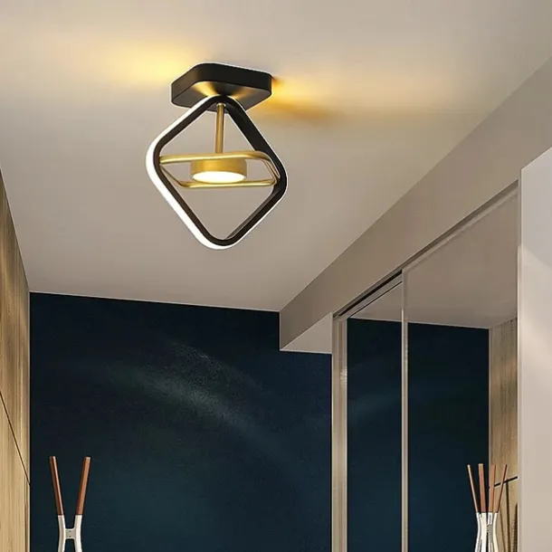 24cm LED Ceiling Light Modern Nordic Round Square Geometric Shapes Porch Light Corridor Aisle Flush Mount Lights Metal Painted Finishes LED Modern 220-240V