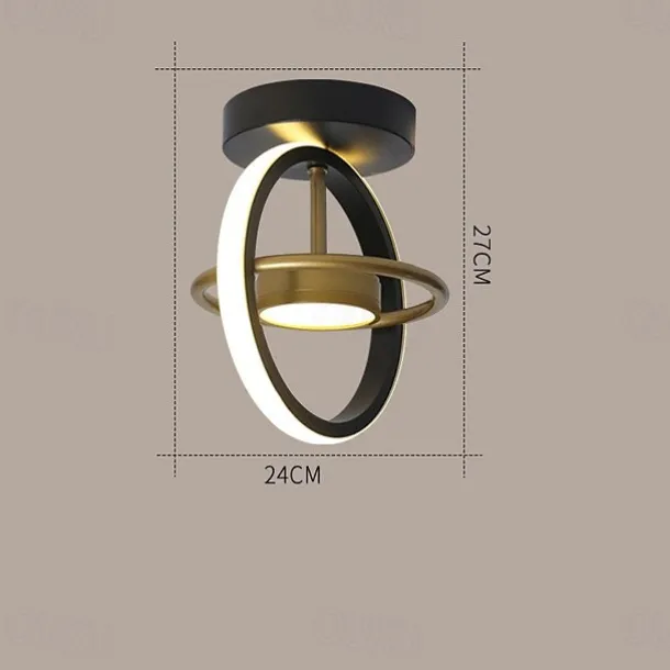 24cm LED Ceiling Light Modern Nordic Round Square Geometric Shapes Porch Light Corridor Aisle Flush Mount Lights Metal Painted Finishes LED Modern 220-240V