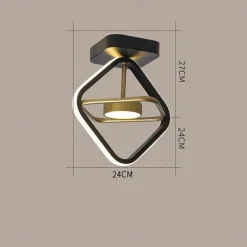 24cm LED Ceiling Light Modern Nordic Round Square Geometric Shapes Porch Light Corridor Aisle Flush Mount Lights Metal Painted Finishes LED Modern 220-240V