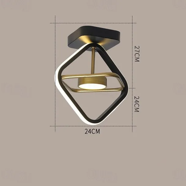 24cm LED Ceiling Light Modern Nordic Round Square Geometric Shapes Porch Light Corridor Aisle Flush Mount Lights Metal Painted Finishes LED Modern 220-240V