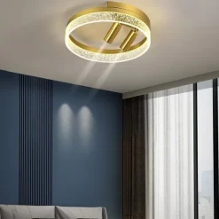 40cm LED Ceiling Light Nordic Modern Black Gold Circle Design Flush Mount Lights Metal Painted Finishes Nature Inspired 220-240V