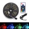 100CM LED Light Strips RGB Tiktok Lights TV Background atmosphere lamp USB 5V Black Waterproof 15W 5050 10mm with 17Key RF Controller DC 5V