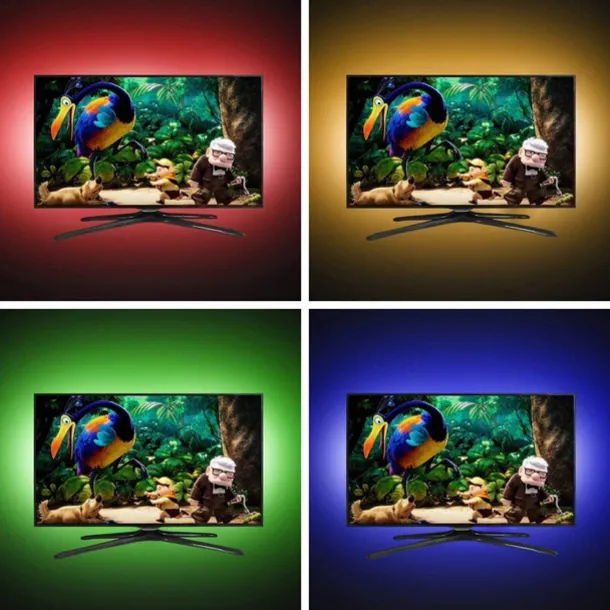 100CM LED Light Strips RGB Tiktok Lights TV Background atmosphere lamp USB 5V Black Waterproof 15W 5050 10mm with 17Key RF Controller DC 5V