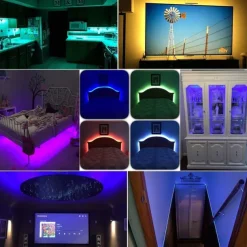 100CM LED Light Strips RGB Tiktok Lights TV Background atmosphere lamp USB 5V Black Waterproof 15W 5050 10mm with 17Key RF Controller DC 5V