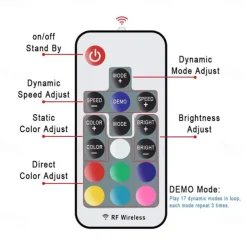 100CM LED Light Strips RGB Tiktok Lights TV Background atmosphere lamp USB 5V Black Waterproof 15W 5050 10mm with 17Key RF Controller DC 5V