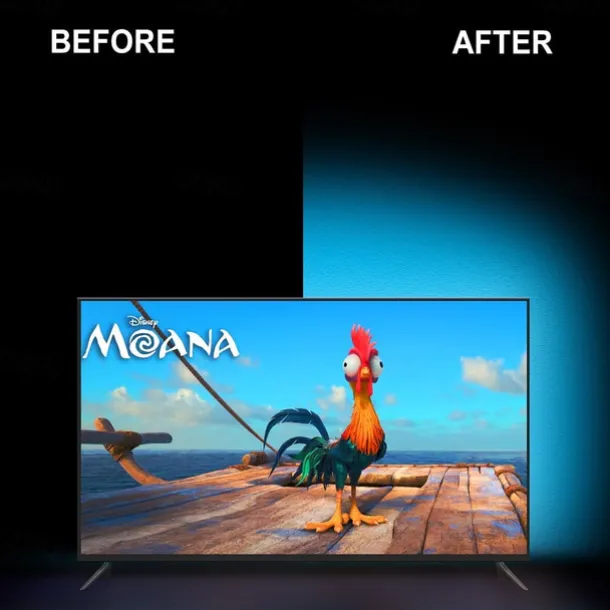 100CM LED Light Strips RGB Tiktok Lights TV Background atmosphere lamp USB 5V Black Waterproof 15W 5050 10mm with 17Key RF Controller DC 5V