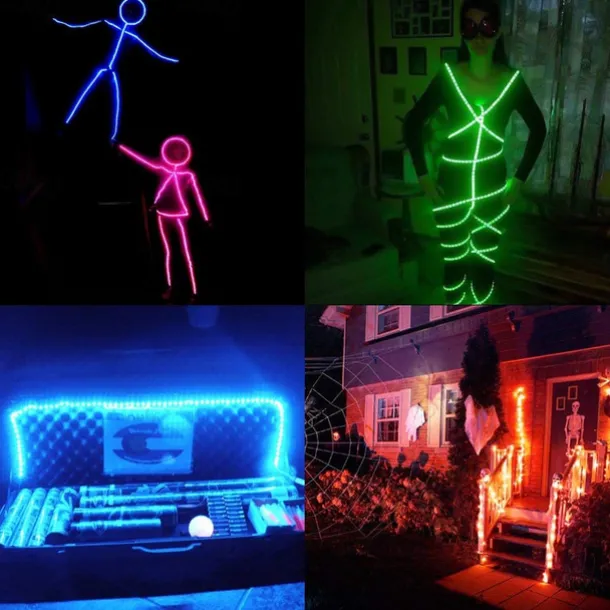 100CM LED Light Strips RGB Tiktok Lights TV Background atmosphere lamp USB 5V Black Waterproof 15W 5050 10mm with 17Key RF Controller DC 5V