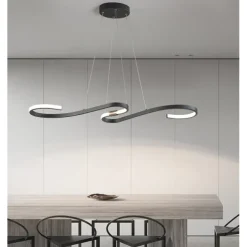 86cm LED Modern Pendant Light Fitting Island Ceiling Lighting Indoor Design Lamp Dining Table Chandelier Metal and Acrylic White Hanging Light Fixture for Living Room, Musical symbols