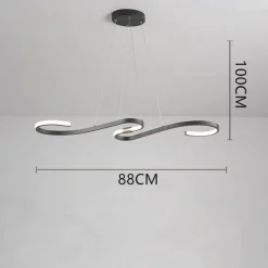 86cm LED Modern Pendant Light Fitting Island Ceiling Lighting Indoor Design Lamp Dining Table Chandelier Metal and Acrylic White Hanging Light Fixture for Living Room, Musical symbols