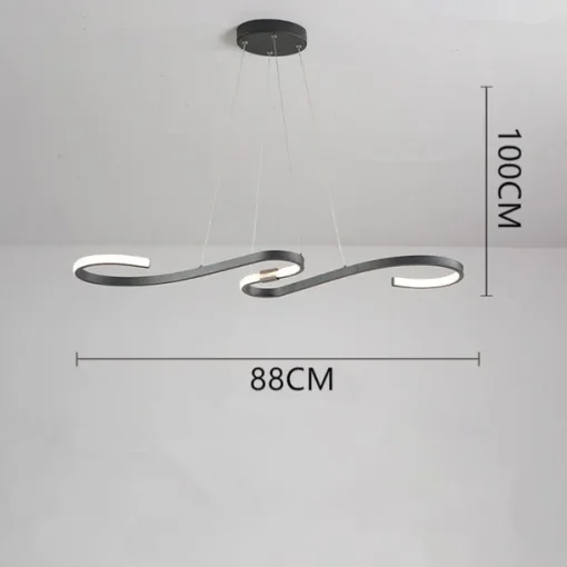86cm LED Modern Pendant Light Fitting Island Ceiling Lighting Indoor Design Lamp Dining Table Chandelier Metal and Acrylic White Hanging Light Fixture for Living Room, Musical symbols