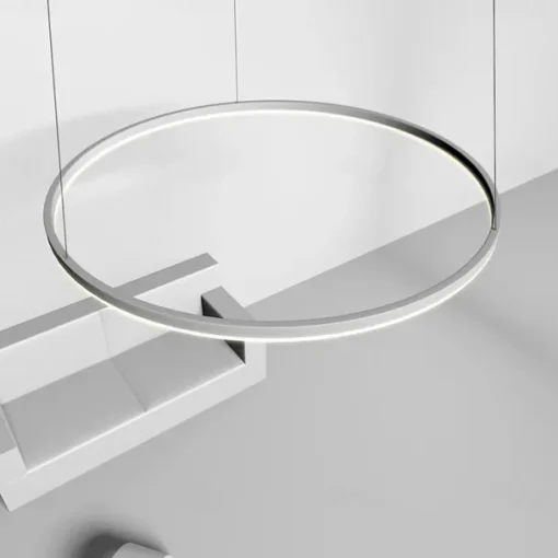 80CM LED Pendant Light Geometrical Circle Design Nordic Modern Simple for Dinning Room Bedroom Entry Aluminum Frame Acrylic Black White Gold Coffee 40W