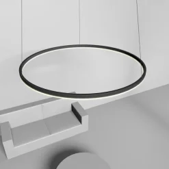 80CM LED Pendant Light Geometrical Circle Design Nordic Modern Simple for Dinning Room Bedroom Entry Aluminum Frame Acrylic Black White Gold Coffee 40W