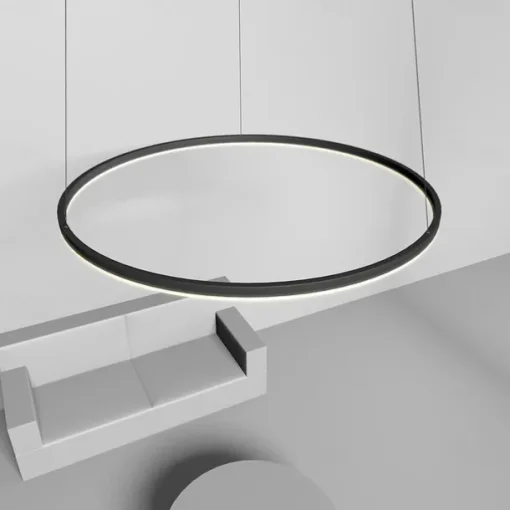 80CM LED Pendant Light Geometrical Circle Design Nordic Modern Simple for Dinning Room Bedroom Entry Aluminum Frame Acrylic Black White Gold Coffee 40W
