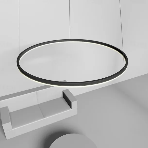 80CM LED Pendant Light Geometrical Circle Design Nordic Modern Simple for Dinning Room Bedroom Entry Aluminum Frame Acrylic Black White Gold Coffee 40W