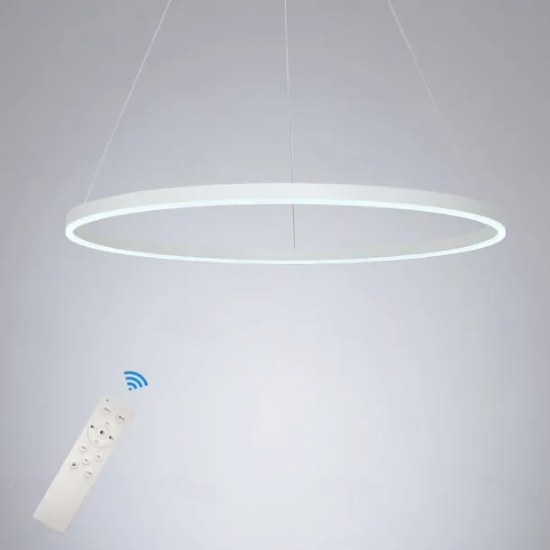 80CM LED Pendant Light Geometrical Circle Design Nordic Modern Simple for Dinning Room Bedroom Entry Aluminum Frame Acrylic Black White Gold Coffee 40W