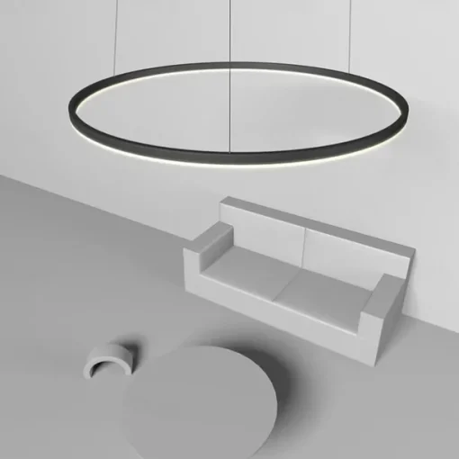 80CM LED Pendant Light Geometrical Circle Design Nordic Modern Simple for Dinning Room Bedroom Entry Aluminum Frame Acrylic Black White Gold Coffee 40W