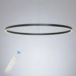 80CM LED Pendant Light Geometrical Circle Design Nordic Modern Simple for Dinning Room Bedroom Entry Aluminum Frame Acrylic Black White Gold Coffee 40W