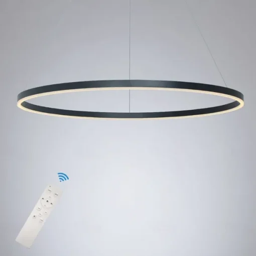 80CM LED Pendant Light Geometrical Circle Design Nordic Modern Simple for Dinning Room Bedroom Entry Aluminum Frame Acrylic Black White Gold Coffee 40W
