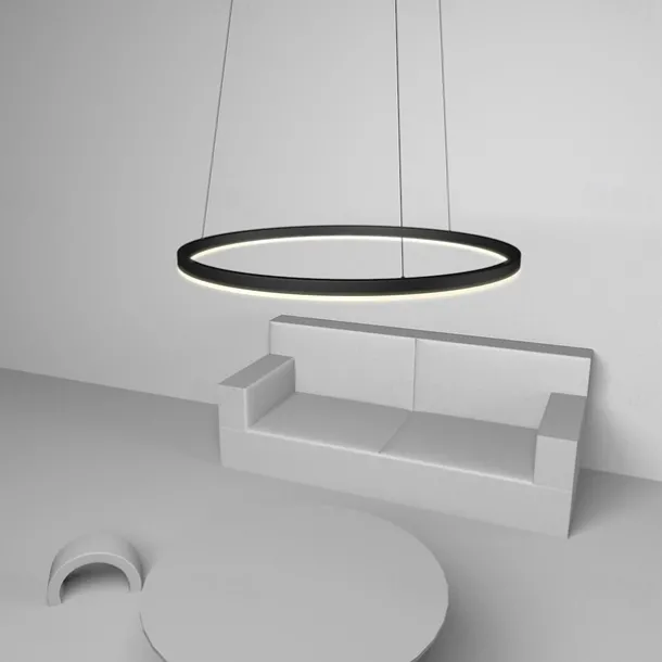 80CM LED Pendant Light Geometrical Circle Design Nordic Modern Simple for Dinning Room Bedroom Entry Aluminum Frame Acrylic Black White Gold Coffee 40W