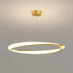 60cm LED Pendant Light 1-Light Ring Circle Design Dimmable Aluminum Painted Finishes Luxurious Modern Style Dining Room Bedroom 110-240V