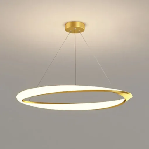 60cm LED Pendant Light 1-Light Ring Circle Design Dimmable Aluminum Painted Finishes Luxurious Modern Style Dining Room Bedroom 110-240V