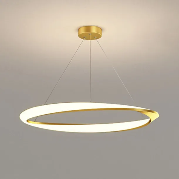 60cm LED Pendant Light 1-Light Ring Circle Design Dimmable Aluminum Painted Finishes Luxurious Modern Style Dining Room Bedroom 110-240V