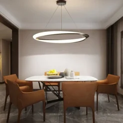 60cm LED Pendant Light 1-Light Ring Circle Design Dimmable Aluminum Painted Finishes Luxurious Modern Style Dining Room Bedroom 110-240V