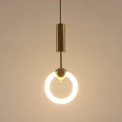 20cm LED Pendant Light Modern Nordic Ring Circle Desgin Bedside Light Living Room Bedroom Dining Room Metal Electroplated Modern 110-120V 220-240V