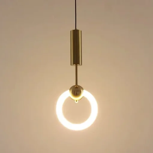 20cm LED Pendant Light Modern Nordic Ring Circle Desgin Bedside Light Living Room Bedroom Dining Room Metal Electroplated Modern 110-120V 220-240V