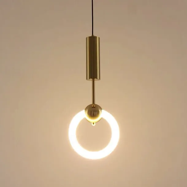 20cm LED Pendant Light Modern Nordic Ring Circle Desgin Bedside Light Living Room Bedroom Dining Room Metal Electroplated Modern 110-120V 220-240V