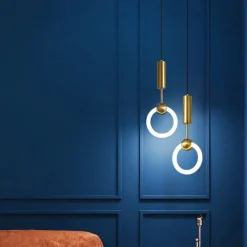 20cm LED Pendant Light Modern Nordic Ring Circle Desgin Bedside Light Living Room Bedroom Dining Room Metal Electroplated Modern 110-120V 220-240V