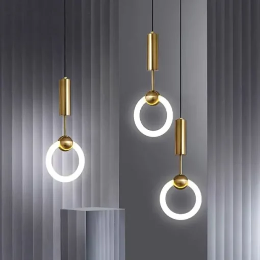 20cm LED Pendant Light Modern Nordic Ring Circle Desgin Bedside Light Living Room Bedroom Dining Room Metal Electroplated Modern 110-120V 220-240V