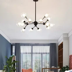 90cm LED Pendant Light Nordic Black Gold Globle Design Metal Painted Finishes Modern Christmas Decoration 110-120V 220-240V