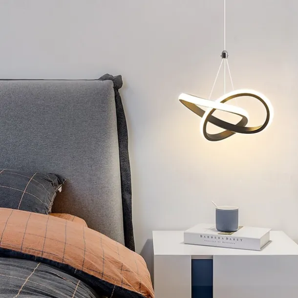 22cm 1-Light 15W Mini Pendant Light LED Ambient Lamp Aluminum Black White Painted for Living Room Bedroom Dining Room Warm White / White