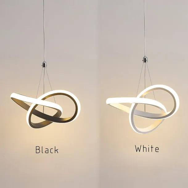 22cm 1-Light 15W Mini Pendant Light LED Ambient Lamp Aluminum Black White Painted for Living Room Bedroom Dining Room Warm White / White