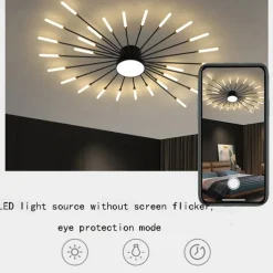 128cm Single Design Ceiling Lights Metal LED Nordic Style 110-240 V