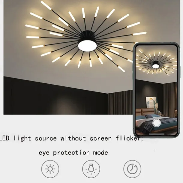 128cm Single Design Ceiling Lights Metal LED Nordic Style 110-240 V