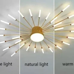 128cm Single Design Ceiling Lights Metal LED Nordic Style 110-240 V