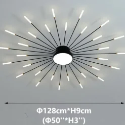 128cm Single Design Ceiling Lights Metal LED Nordic Style 110-240 V
