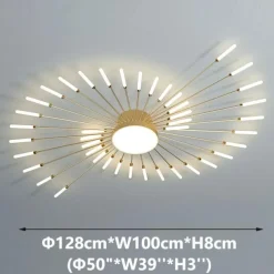128cm Single Design Ceiling Lights Metal LED Nordic Style 110-240 V