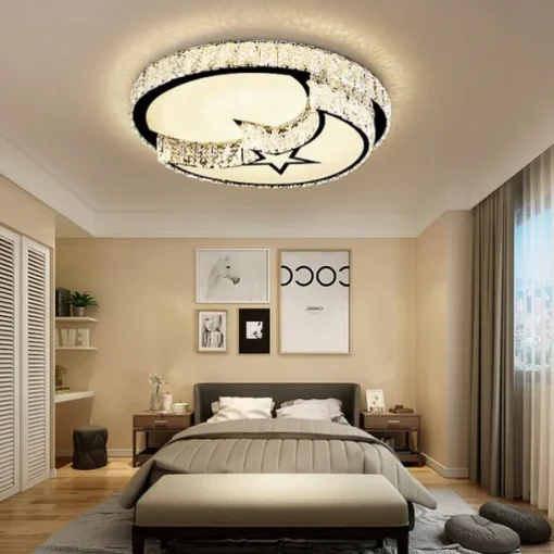 50cm Unique Design Ceiling Lights Stainless Steel Electroplated Modern 220-240V