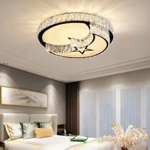 50cm Unique Design Ceiling Lights Stainless Steel Electroplated Modern 220-240V