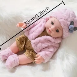 30cm/12inch Reborn doll Realistic baby doll with set hat socks pacifier Christmas Festival Gift
