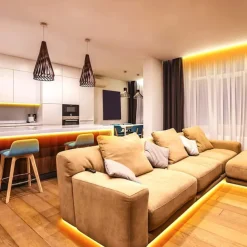 COB Flexible LED Strip Light High Density 5m 16.4FT Warm Cold White CRI 90+ 8mm Width Dimmable LED Ribbon for Bedroom Kitchen Home Indoor Decoration DC12V