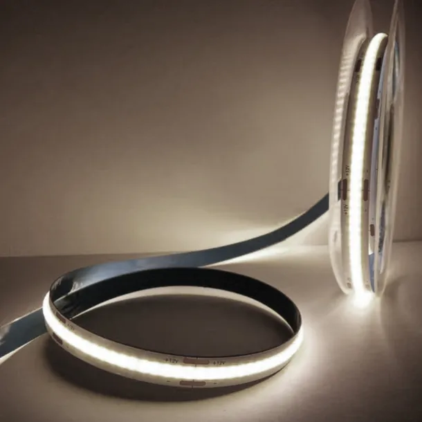 COB LED Light Strip Stepless Dimming16.4ft 5m, LED Rope Light Bendable Band Light, CRI 80 60W Suitable for High-end Lighting DC12V DC24V